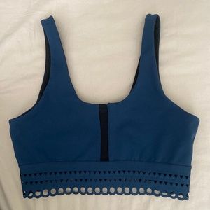 Zella cutout mesh sports bra blue M medium